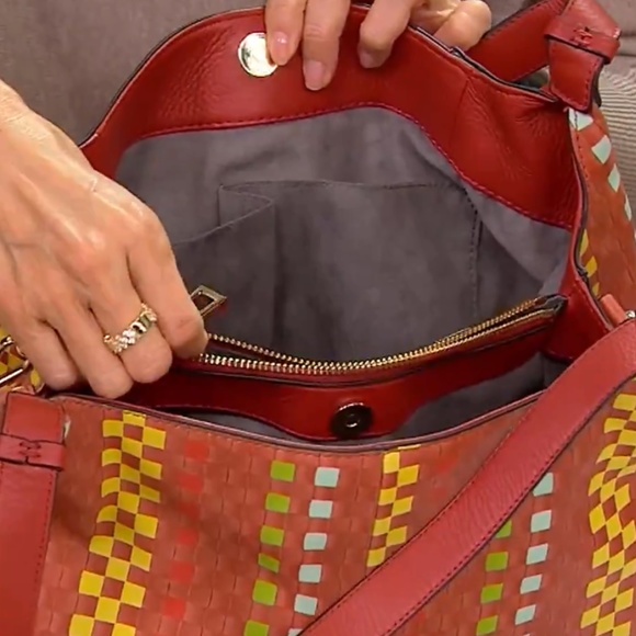 New Vince Camuto Convertible Leather Double Strap Tania Tote Moroccan Clay Multi - Picture 5 of 11